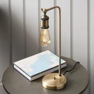 Luminosa Hal Complete Table Lamp, Antique Brass Plate