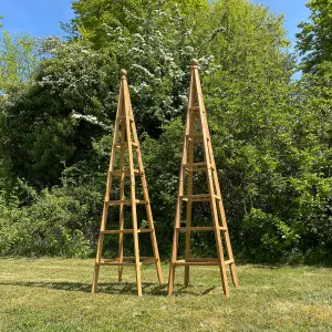 Set of 2 Wooden Garden Obelisks Ideal for Climbing Plants (1.9m)