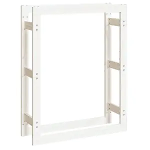 Berkfield Firewood Rack White 80x25x100 cm Solid Wood Pine