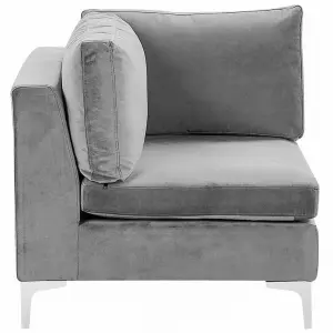 Sofa with Ottoman EVJA Grey Velvet Left Hand