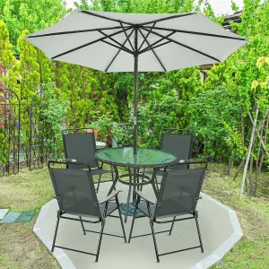 Costway Set of 4 Patio Folding Chairs Portable Armchair Dining Chair w/ Curved Armrest