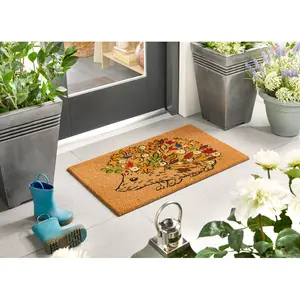 Hedgehog Coir W45 x L75 cm Non-Slip Indoor Outdoor Door Mat