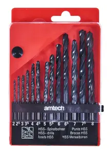 Amtech F1100 13 Piece high speed steel (HSS) drill set - large