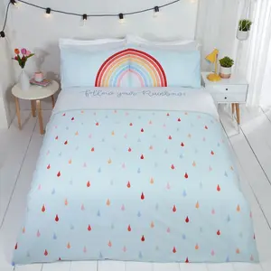 Rainbow Duvet Cover Set with Pillowcases Double Duvet Cover + 2 Standard Pillowcases