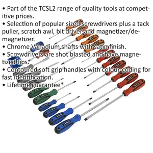 24-Piece Premium Screwdriver Set with Soft Grip Handles and Magnetic Tips