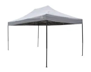 All Seasons Gazebos 3x4.5 Fully Waterproof Pop up Gazebo With Accessories Metallic Grey