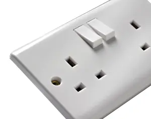 LAP Double 13A Gloss White Socket