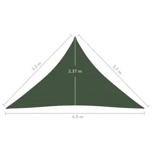 Berkfield Sunshade Sail 160 g/m2 Dark Green 3.5x3.5x4.9 m HDPE