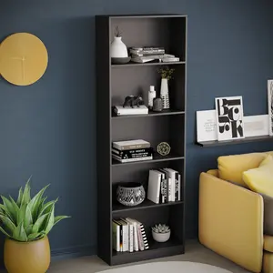 Ronald Bookcase Black / 175 cm H x 60 cm W