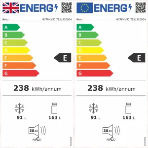 Beko BCFD4V50 50:50 Classic Integrated Automatic defrost Fridge freezer