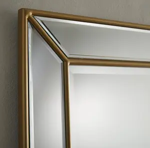 Wall Mirror Venetian Rectangular Shape with Gold Frame- H 110cm X W 80cm For Hanging in Living Room, Bedroom, Hallway