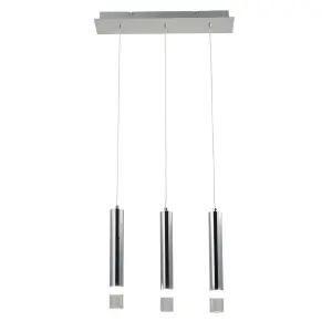 GoodHome Rossak Chrome effect 3 Lamp LED Pendant ceiling light, (Dia)430mm