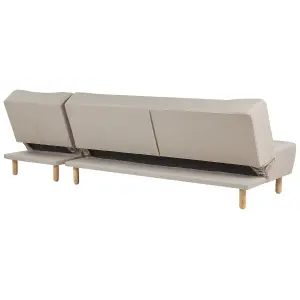 Left-Hand Corner Sofa ALSTEN Light Beige Fabric Left Hand