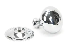 From The Anvil Polished Chrome Hammered Mushroom Cabinet Knob 38mm