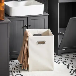 Caela Wood Cabinet Laundry Hamper with Handles