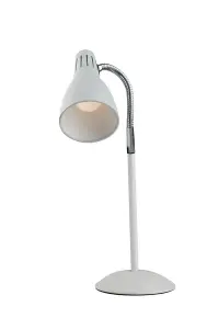 Luminosa Logiko Adjustable Table Task Lamp, White, E14