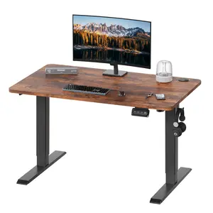 Hieronymus Electric Height Adjustable T-Shape Standing Desk Walnut / Black / 122 x 100 x 60 cm