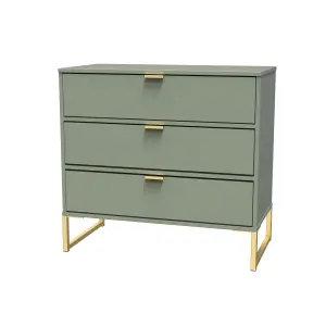 Madrid 3 Drawer Chest in Reed Green (Ready Assembled)