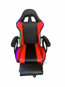 Gaming Chair Black and Red with LED Lights