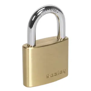 Sealey 40mm Brass Body Padlock With Corrosion Resistant Brass Body PL101