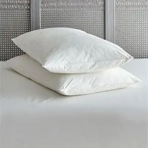 Dunelm Pack Of 2 Duck Feather Side Sleeper Pillows, White, 100% Cotton