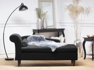 Left Hand Velvet Chaise Lounge Black LUIRO