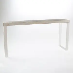 Armelle Wood Bench White / 46cm H x 92cm W x 24cm D