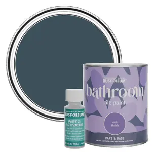 Rust-Oleum Evening Blue Satin Bathroom Tile Paint 750ml