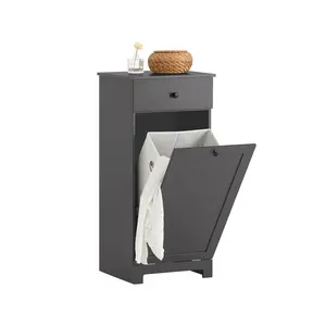 Caela Wood Cabinet Laundry Hamper with Handles