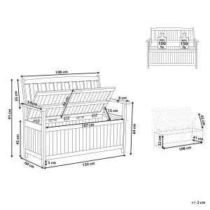 Garden Bench SOVANA with Storage Acacia Wood Dark Wood