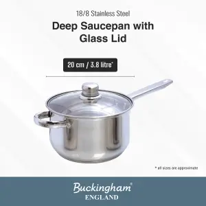 Buckingham Premium Induction Stainless Steel  Saucepan 20 cm/ 3.8 L