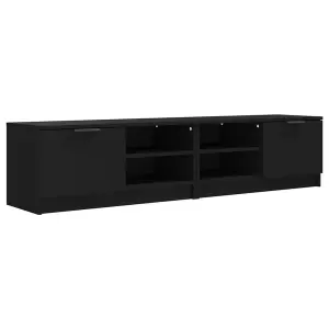 Berkfield TV Cabinets 2 pcs Black 80x35x36.5 cm Engineered Wood