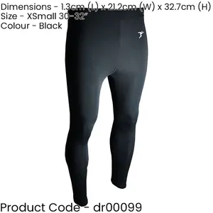 XS - BLACK Adult Sports Baselayer Compression Leggins Bottoms - Unisex Training