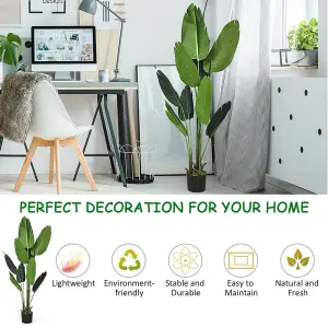 Artificial Banana Tree Fake Plant House Plant in Black Pot 160 cm