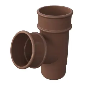 Brown Round Downpipe Branch Connector, Freeflow Rain Water Systems