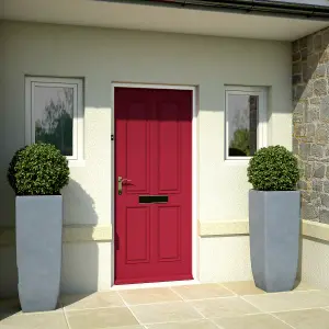 4 panel White External Front door, (H)1981mm (W)762mm