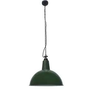 Luminosa Lou 1 Light Dome Ceiling Pendant Green, E27