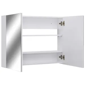 Berkfield Bathroom Mirror Cabinet White 80x15x60 cm MDF