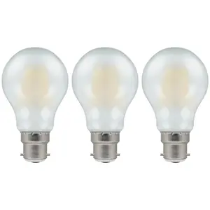 Crompton Lamps LED GLS 7.5W B22 Dimmable Filament Pearl Warm White (60W Eqv) (3 Pack)