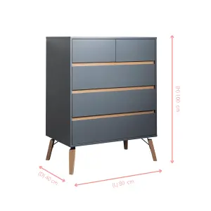 Otto Chest of Drawers 3+2 Drawer in Silk Grey