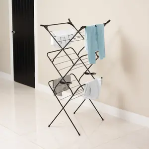 Addis Black 3 tier Foldable Laundry Airer, 16m