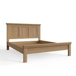 Solid Oak Bed Frame UK King Size 5FT Low Natural Oak Finish