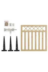 Premium Cross Top Wooden Pedestrian Fence Gate for Outdoor Use 120cm W x 120cm H