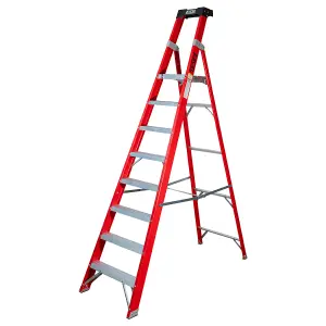 Excel Electricians Fibreglass Platform Step Ladder 8 Tread 2.51m EN131