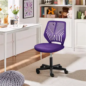 Yaheetech Adjustable Armless Office Desk Chair - Purple