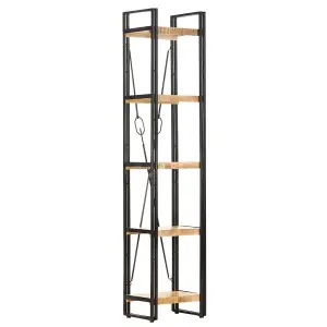 Berkfield 5-Tier Bookcase 39x30x180 cm Solid Mango Wood