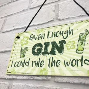 Red Ocean Funny Gin Sign Gin And Tonic Gift Man Cave Home Bar Kitchen Plaque Pub Sign FRIEND Gift