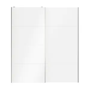 Atomia Panelled White High gloss 2 door Sliding Wardrobe Door kit (H)2250mm (W)2000mm