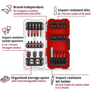 Einhell Universal Impact Drill Bit Set 28 Pieces With S-CASE Box KWB Accessory