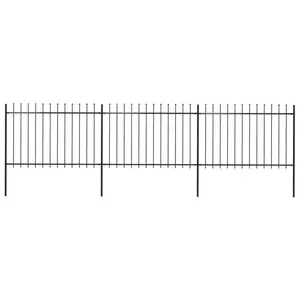 Mirpanah Black Metal Border Fence with 3 Panel(s) Included 120 x 510 cm